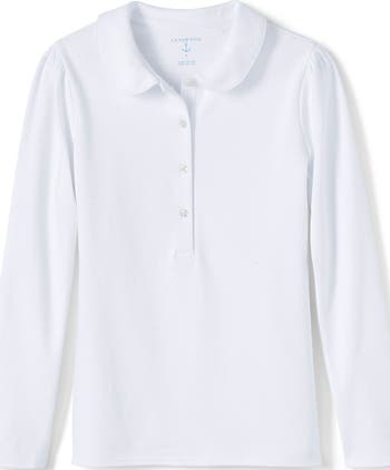 Girls Long Sleeve Peter Pan Collar Polo Shirt