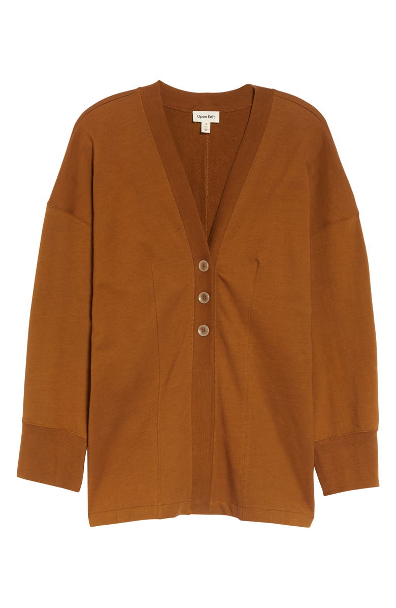 Open Edit Cotton Knit Cardigan, Alternate, color, 