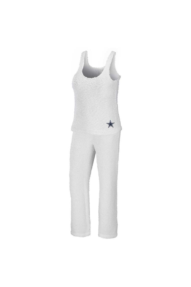 Women's WEAR by Erin Andrews Cream Dallas Cowboys Cozy Scoop Neck Tank Top & Pants Sleep Set, Main, color, Cream