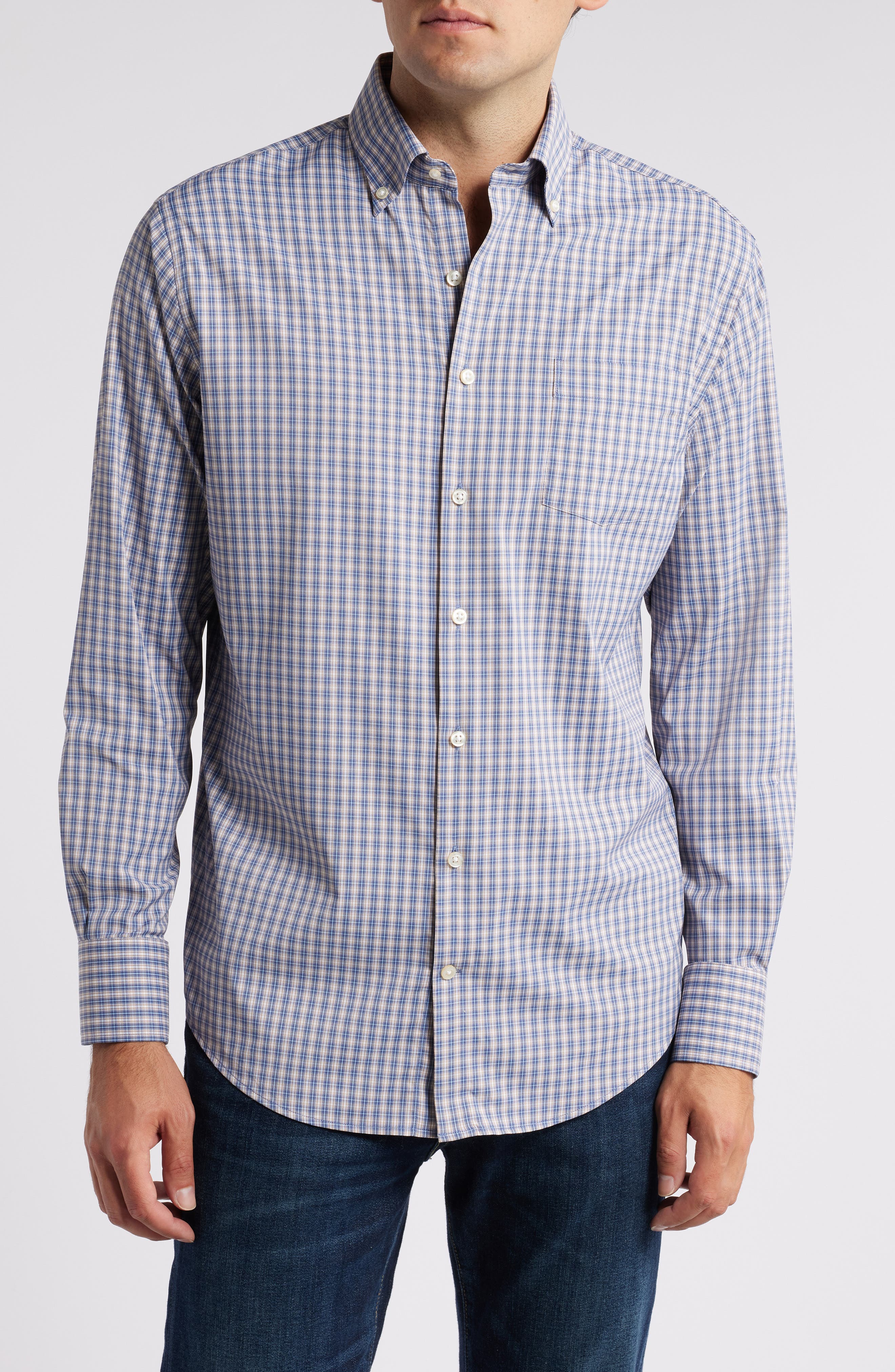 Peter Millar Prairie Plaid Performance Twill Button-Down Shirt