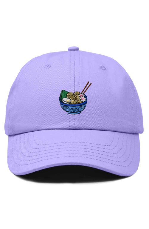 Dalix Noodles Embroidered Casual Cap In Lavender
