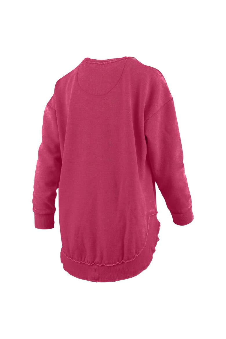 Women's Pressbox  Crimson Indiana Hoosiers Melange Poncho Vintage Fleece Long Sleeve Pullover Sweatshirt, Alternate, color, Crimson