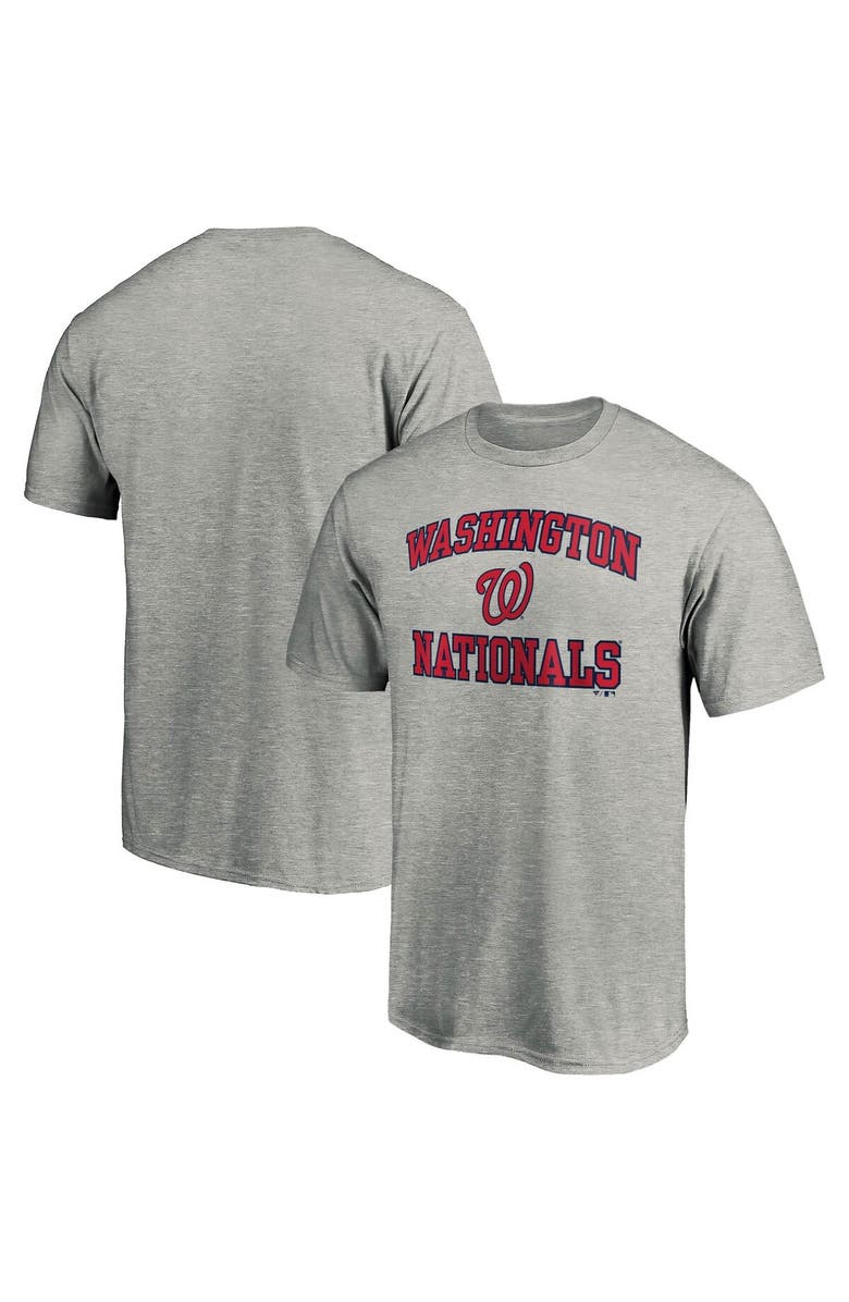 FANATICS Men's Fanatics Branded Heathered Gray Washington Nationals Heart & Soul T-Shirt, Alternate, color, Heather Gray