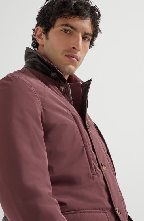 Brunello Cucinelli Belted Safari Jacket In Burgundy