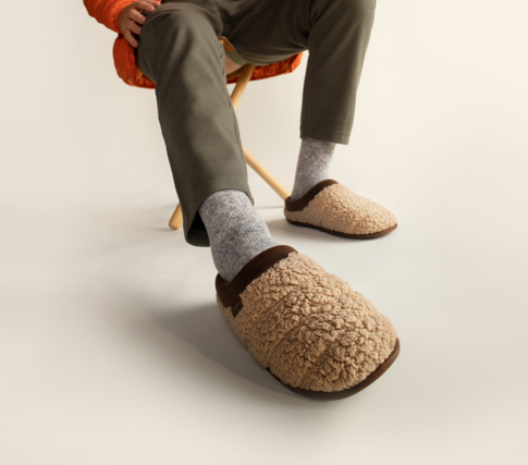 Asher Marled Knit Clog Slipper, Alternate, color, Latte