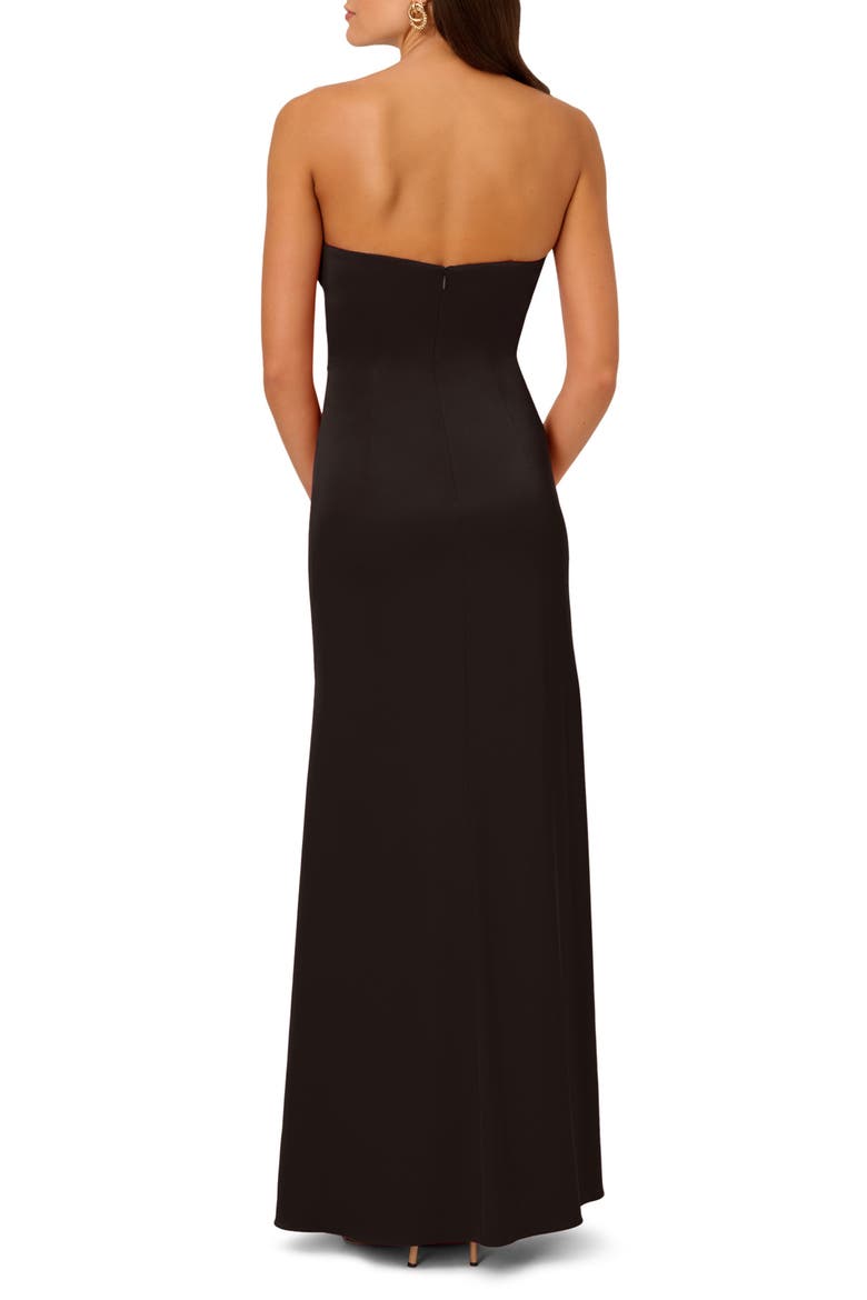 Strapless Satin Gown, Alternate, color, BLACK