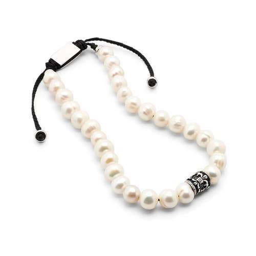 Jan Leslie Freshwater Pearl Bracelet With Filigree Spacers In White