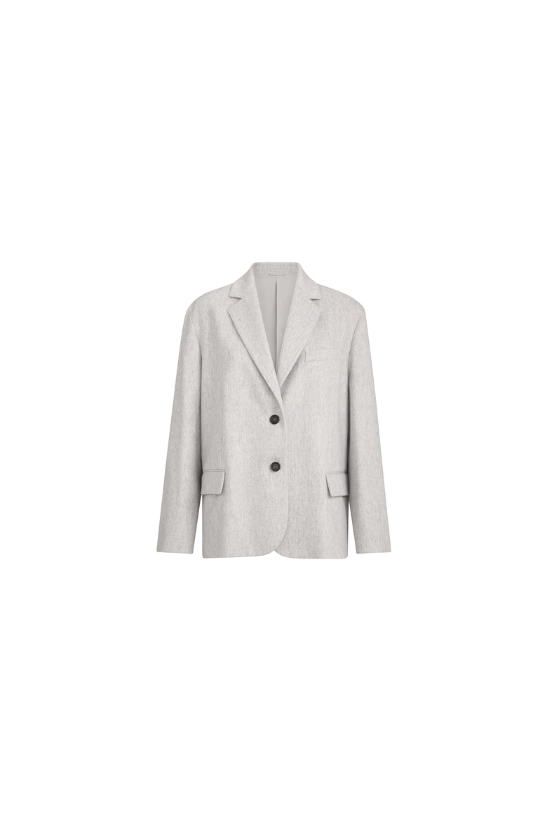 Wool flannel blazer with monili, Alternate, color, Grey