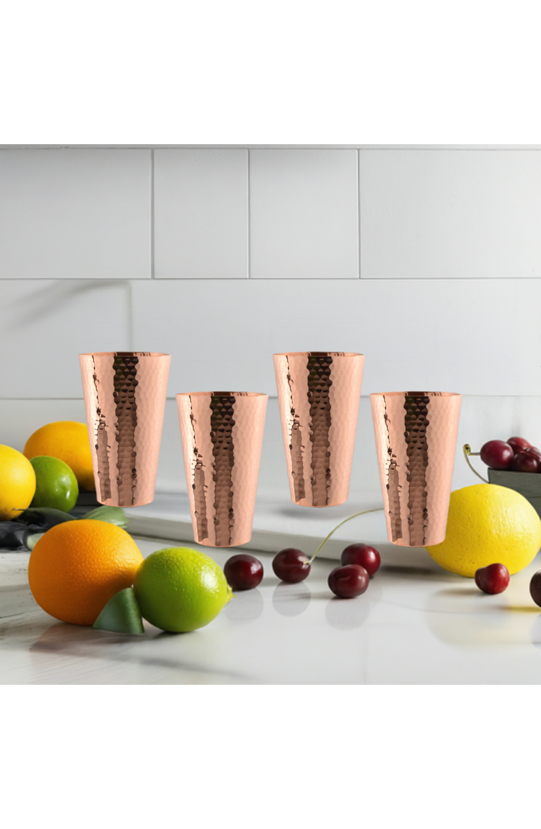 Prince of Scots Hammered Copper Ice Tea Tumbler - Set of 4, Alternate, color, Copper