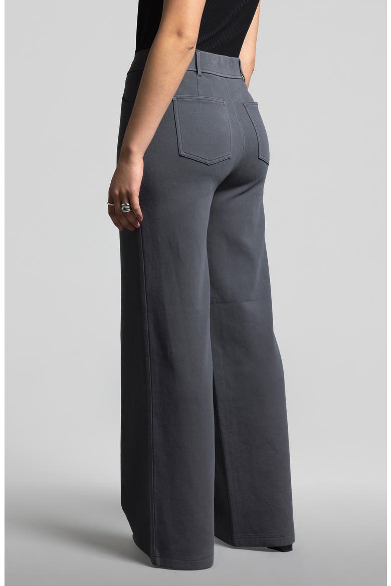 Genevieve Pull-On Cotton Blend Pants, Alternate, color, EBONY