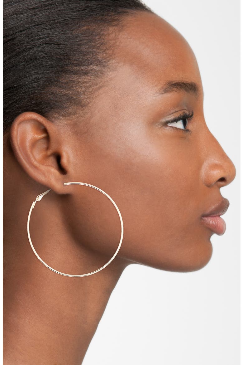 Large Hoop Earrings, Alternate, color, GOLD