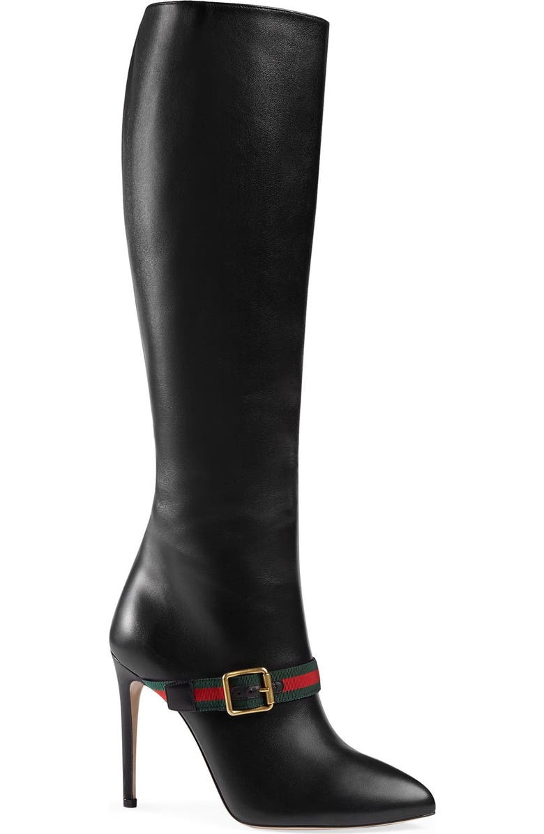 Gucci Sylvie Strap Tall Boot, Alternate, color,