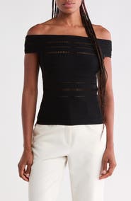 Reiss Alessia Off the Shoulder Knit Top