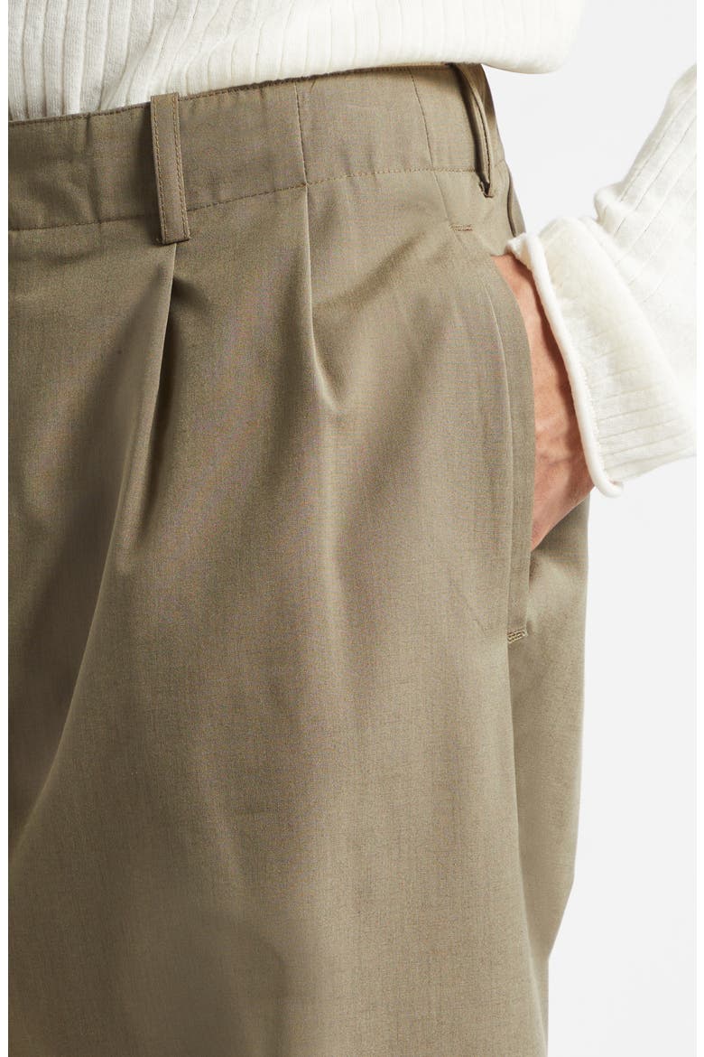 Bridge Pleated Vigin Wool & Cotton Chinos, Alternate, color, DRY LEAF BALANCE WOOLCOT