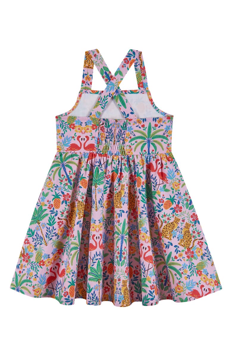 Andy & Evan Kids' Cheetah Cotton Poplin Party Dress, Alternate, color, Pink