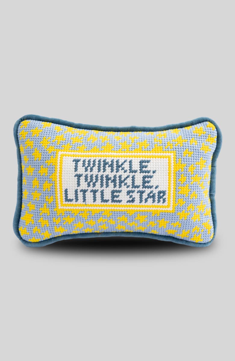 Furbish Twinkle Twinkle Mini Needlepoint Pillow, Main, color, Twinkle Twinkle Mini
