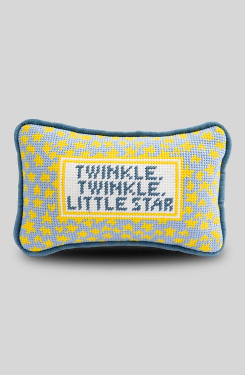Twinkle Twinkle Mini Needlepoint Pillow