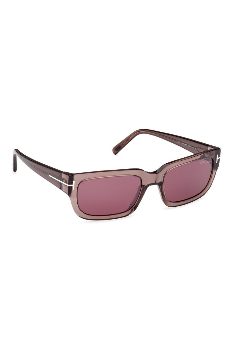 Ezra 54mm Rectangular Sunglasses, Alternate, color, LIGHT BROWN / BORDEAUX MIRROR