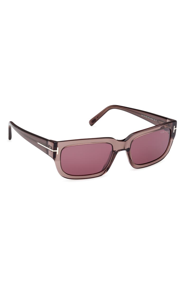 TOM FORD Ezra 54mm Rectangular Sunglasses, Alternate, color, Light Brown / Bordeaux Mirror
