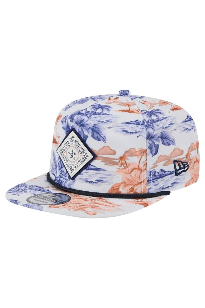 Men's New Era White Houston Astros Printed Island Golfer Snapback Hat, Main, color, White