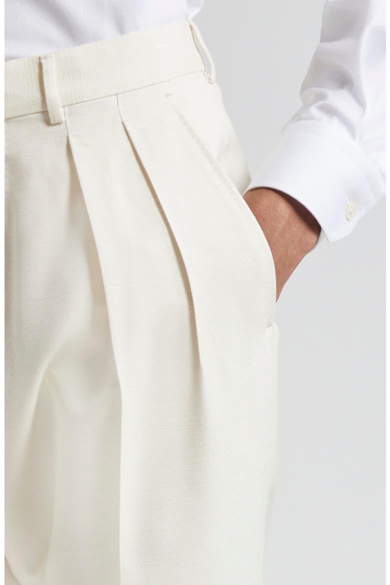 Atticus Tailored Silk Trousers, Alternate, color, BONE