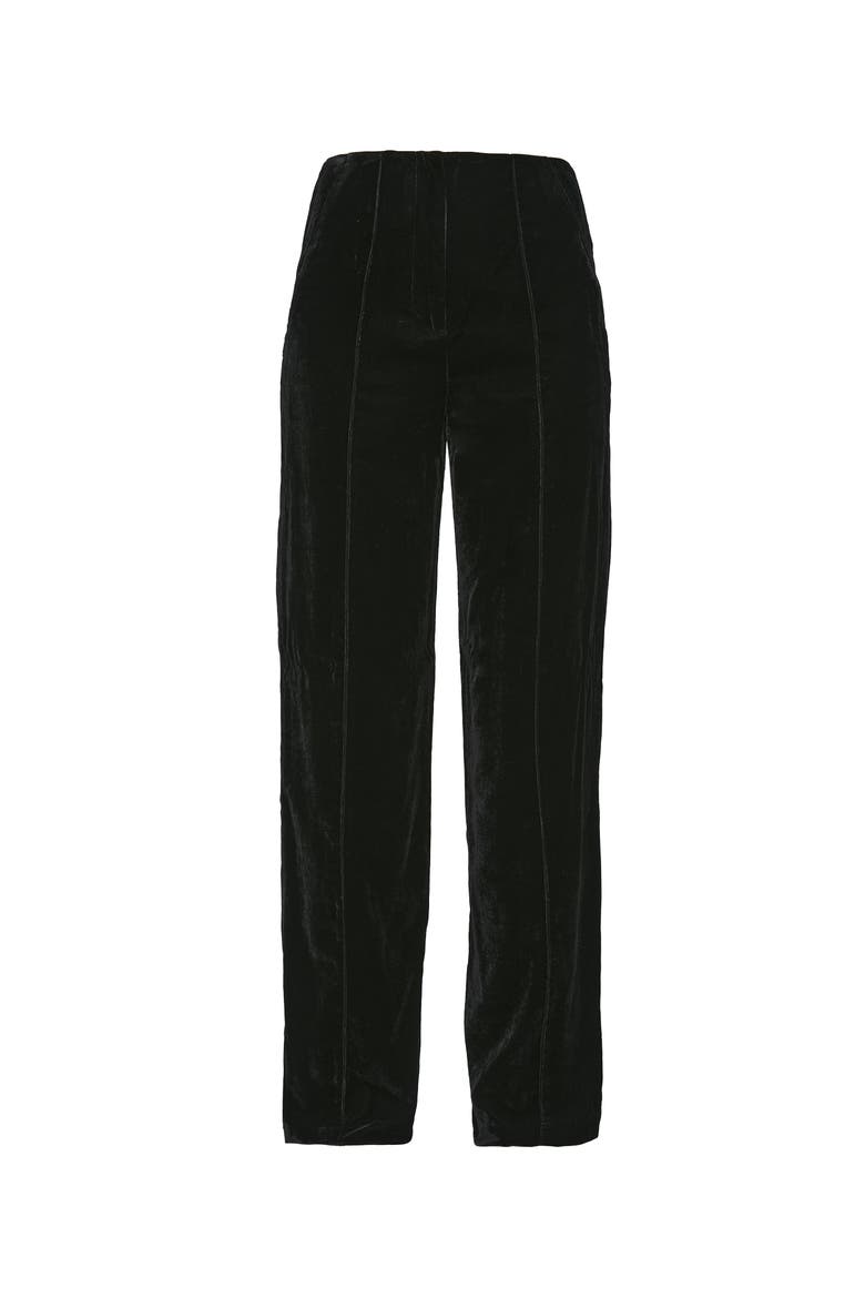 Fiona Velvet Straight Leg Trouser, Alternate, color, Black