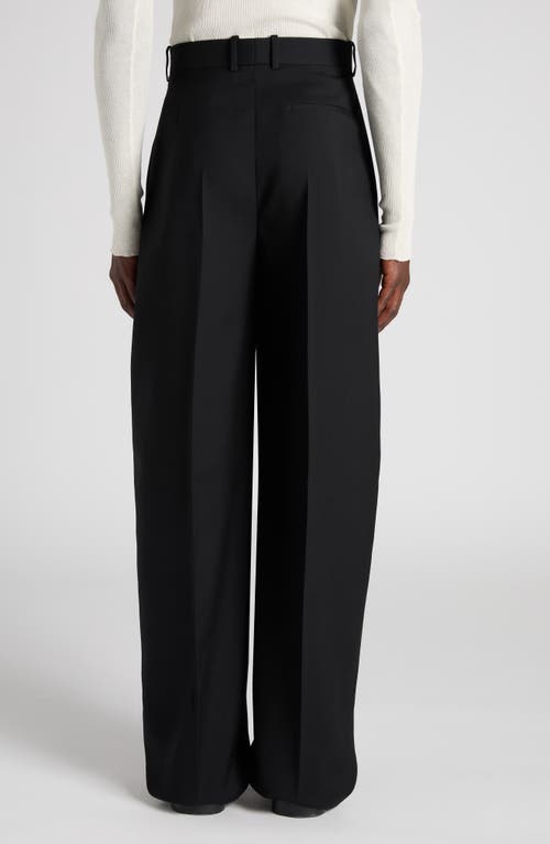 Bottega Veneta Wide Leg Cotton Trousers With Belt Loops In Blue