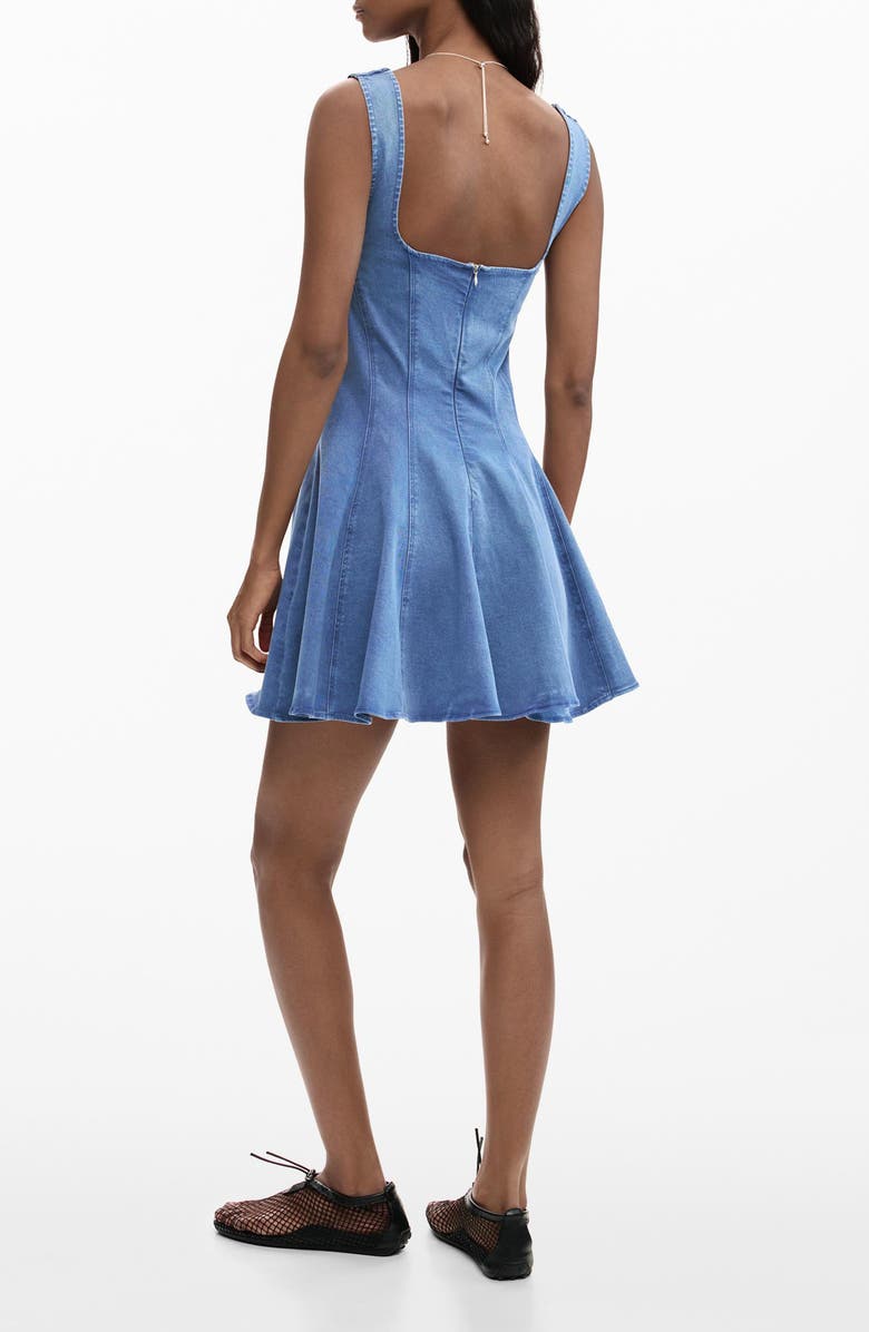 Desigual Sleeveless Denim Midi Dress, Alternate, color, 