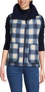 Lands' End High Pile Fleece Reversible Mixed Media Vest
