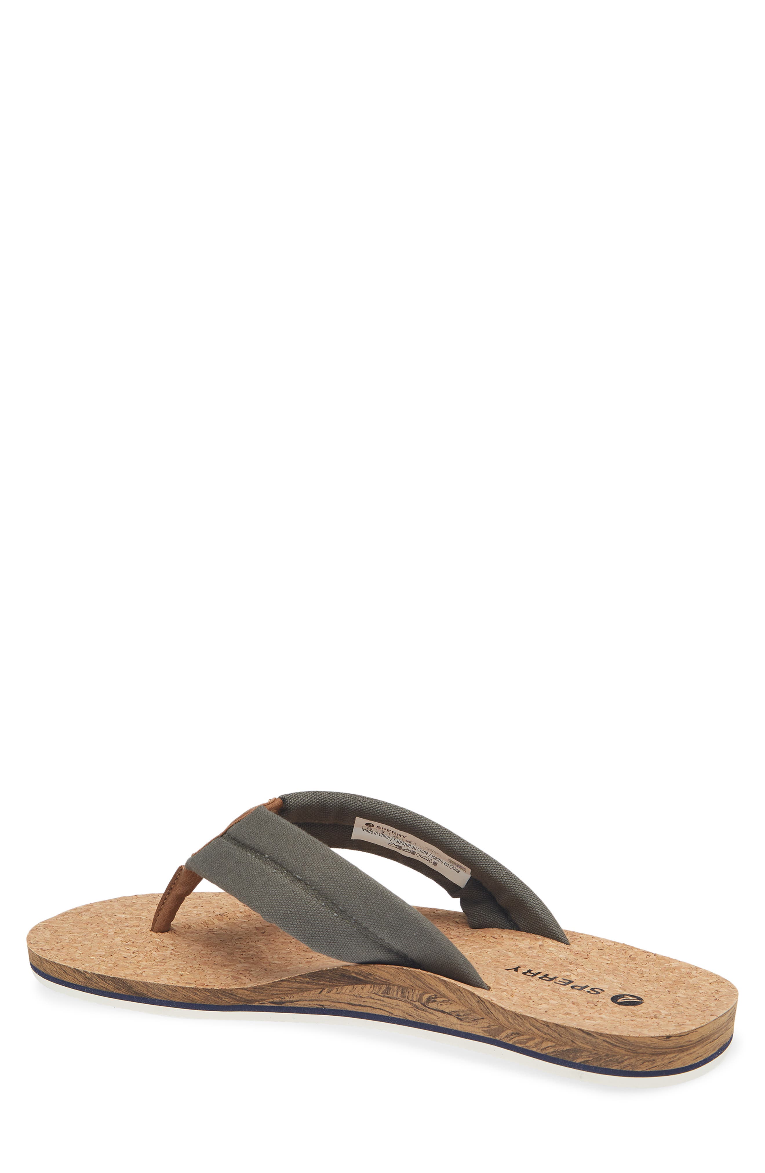 Sperry Porto Flip Flop, Alternate, color, Dark Khaki/ Natural