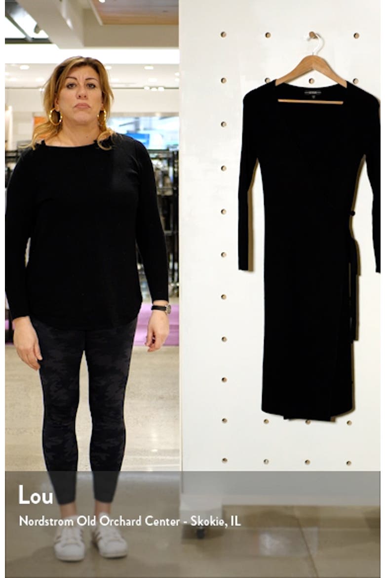 Everly Long Sleeve Wrap Sweater Dress video