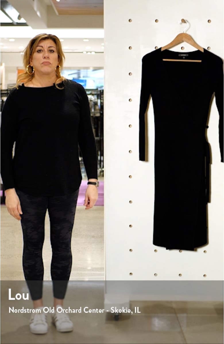 Everly Long Sleeve Wrap Sweater Dress, sales video thumbnail