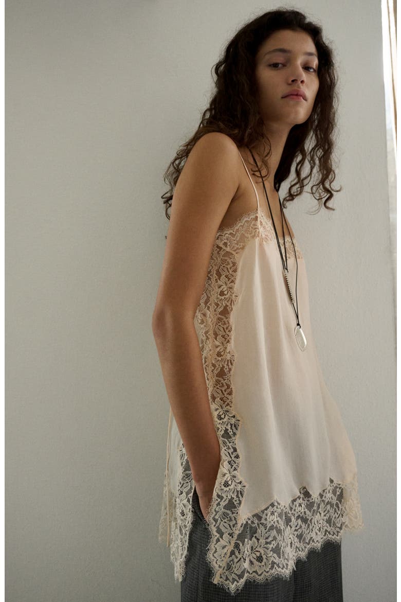 Lace Trim Camisole, Alternate, color, ECRU