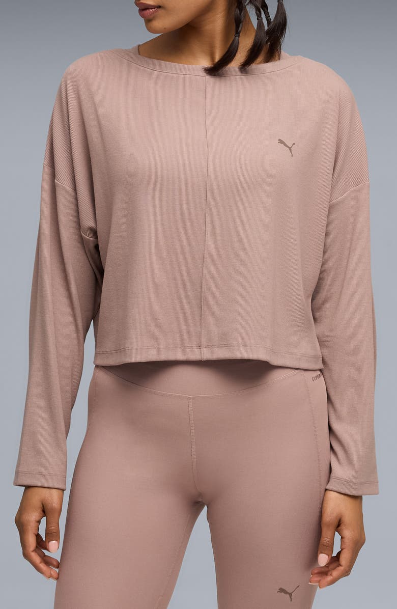 PUMA CLOUDSPUN Rib Slouch T-Shirt, Main, color, 