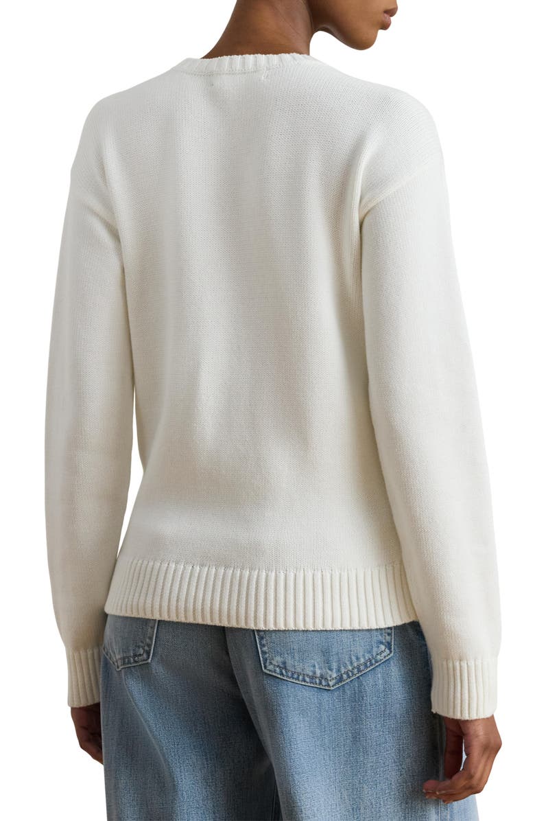 Lauren Ralph Lauren Golden Retriever Intarsia Cotton Sweater, Alternate, color, White/ Multi