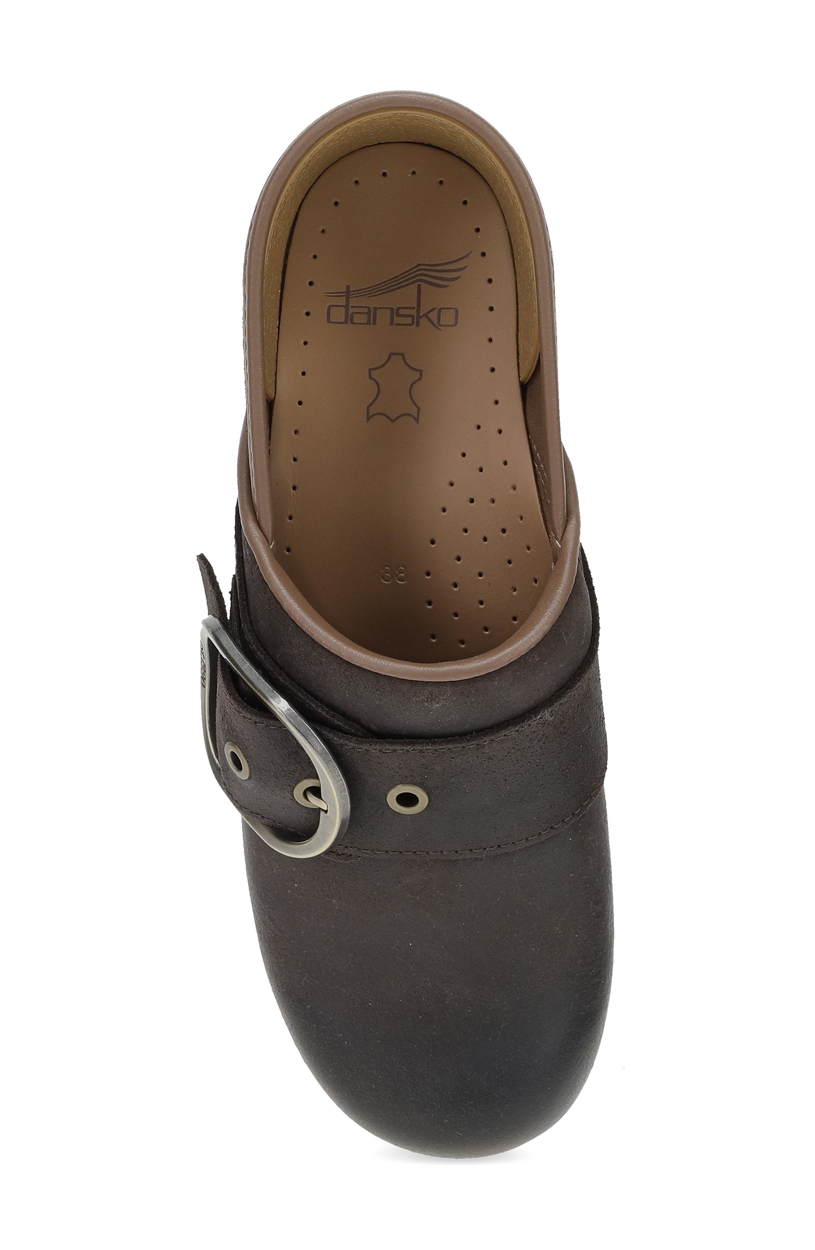 Pearson Buckle Strap Clog, Alternate, color, CHOCOLATE SUEDE