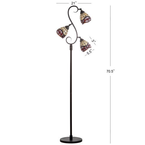 Jonathan Y Walker Tiffany-style 70.5" Multi-light Led Floor Lamp, Bronze