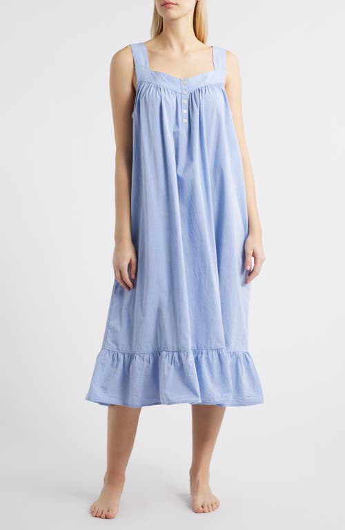 Nordstrom Cotton Shirting Nightgown In Blue