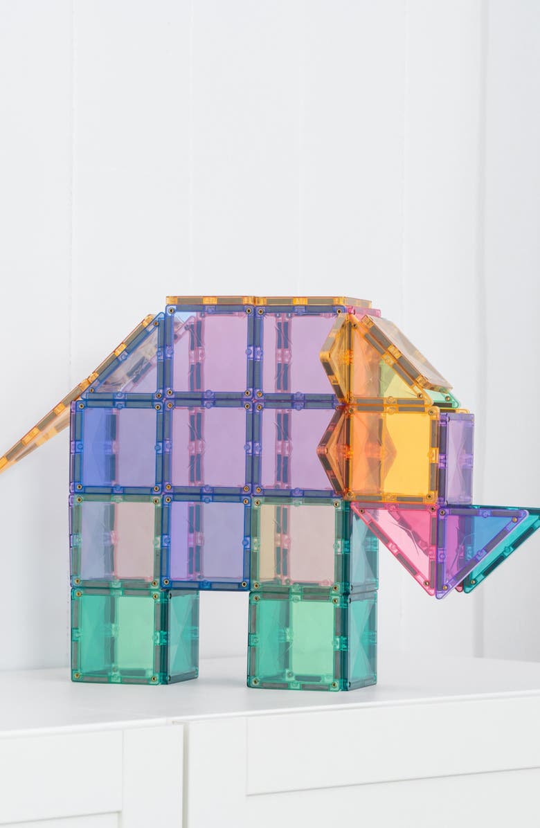 CONNETIX Kids' Pastel Magnetic Tiles 120-Piece Creative Pack, Alternate, color, Pastel