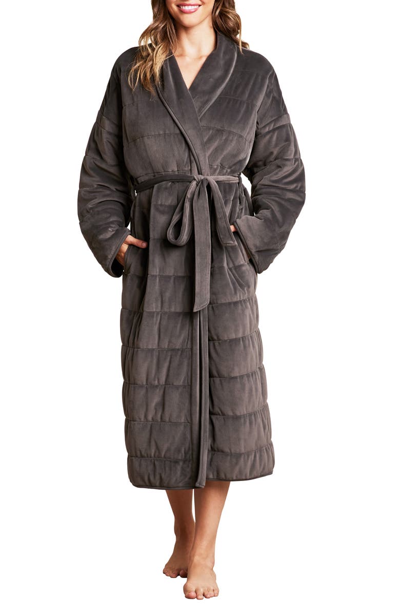 Barefoot Dreams<sup>®</sup> Gender Inclusive LuxeChic<sup>®</sup> Blanket Robe, Main, color, Carbon