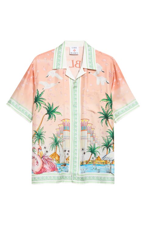 Ethereal Print Silk Camp Shirt