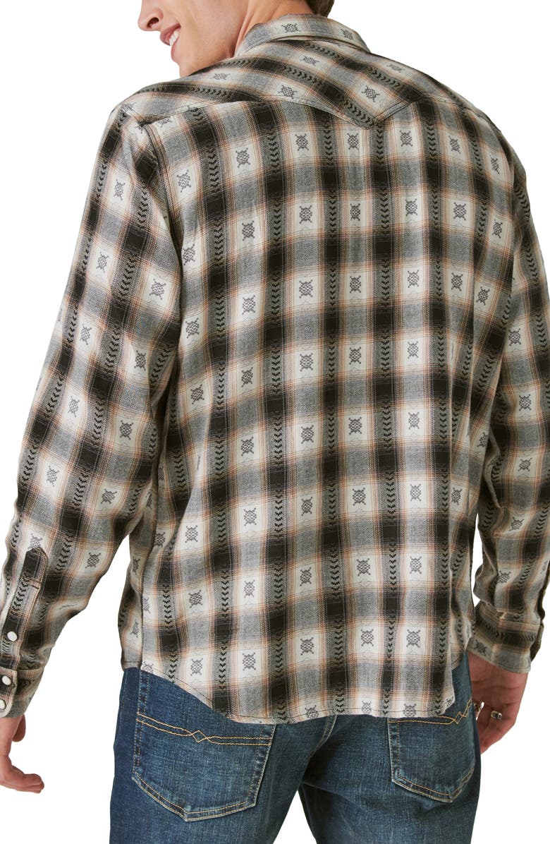 Lucky Brand Plaid Dobby Western Snap-Up Shirt, Alternate, color, 