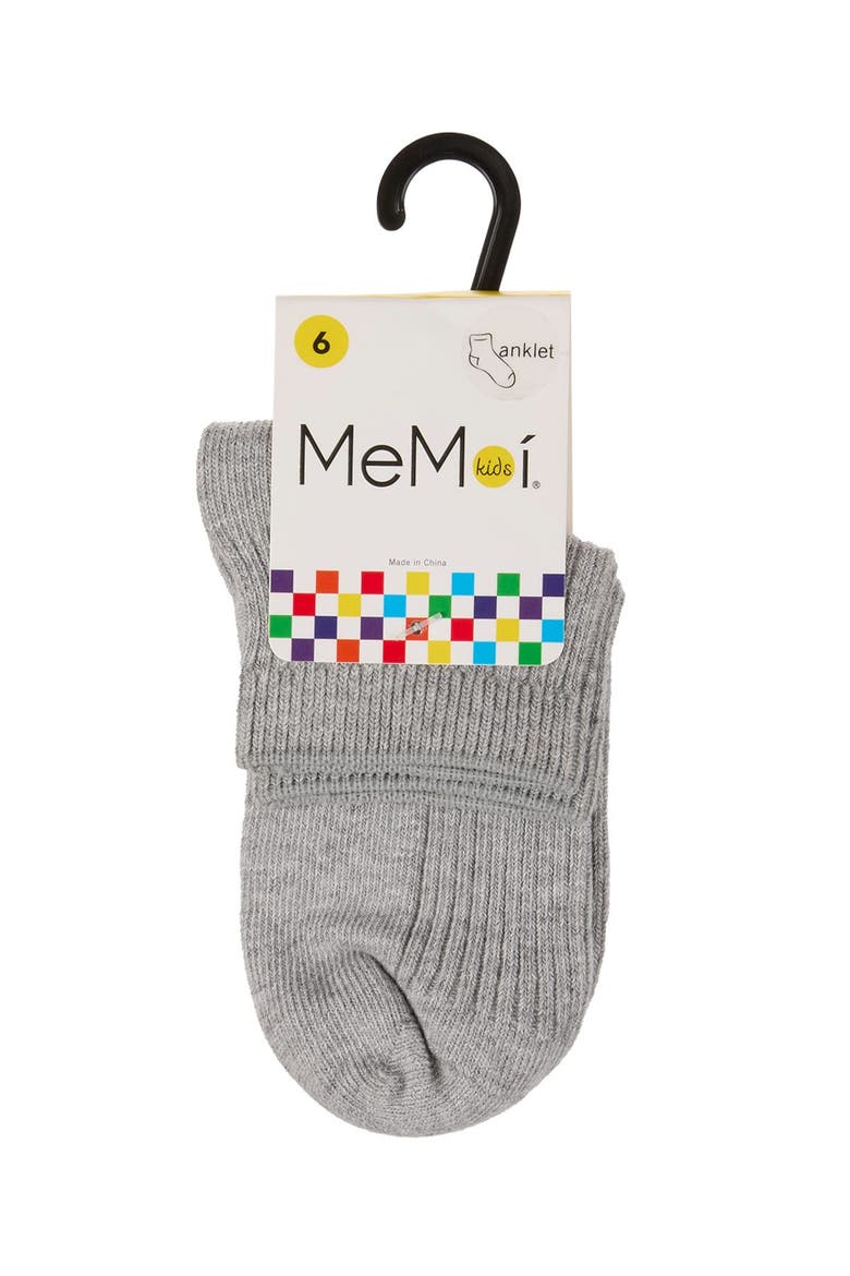 Thin Ribbed Kids Anklet Sock, Alternate, color, Light Gray