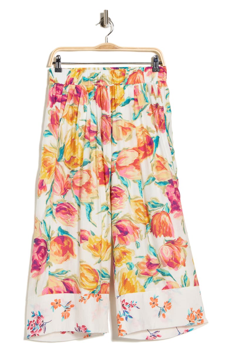 Nicole Miller Floral Wide Leg Pull-On Pants, Main, color, Vintage Floral