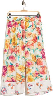 Nicole Miller Floral Wide Leg Pull-On Pants