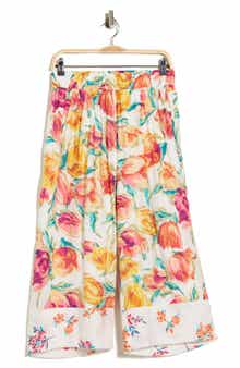 Nicole Miller Floral Wide Leg Pull-On Pants