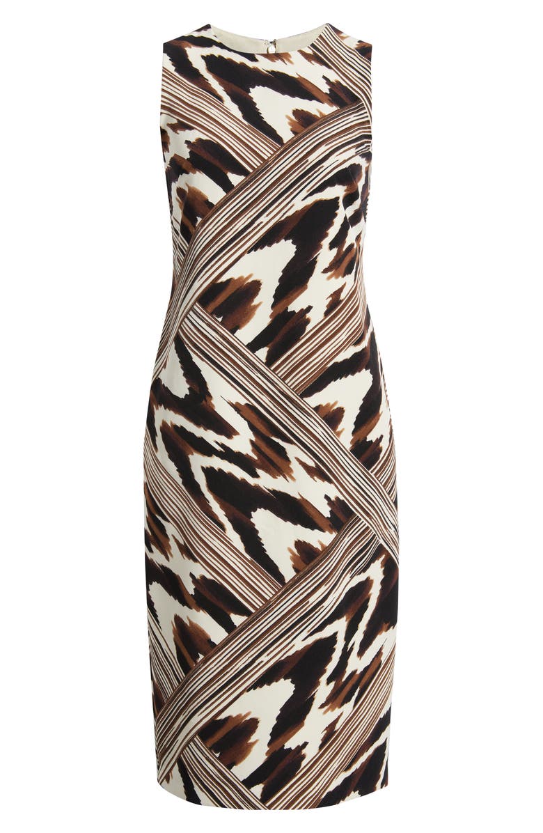 Anne Klein Print Sleeveless Midi Dress, Alternate, color, Ivory Shell Multi