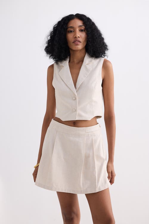 Reistor Cropped Cotton Tweed Vest Set In Chestnut Twist