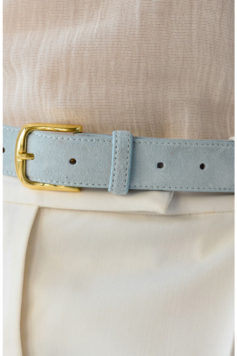 No. 4 Suede Belt, Alternate, color, SKY BLUE/GOLD