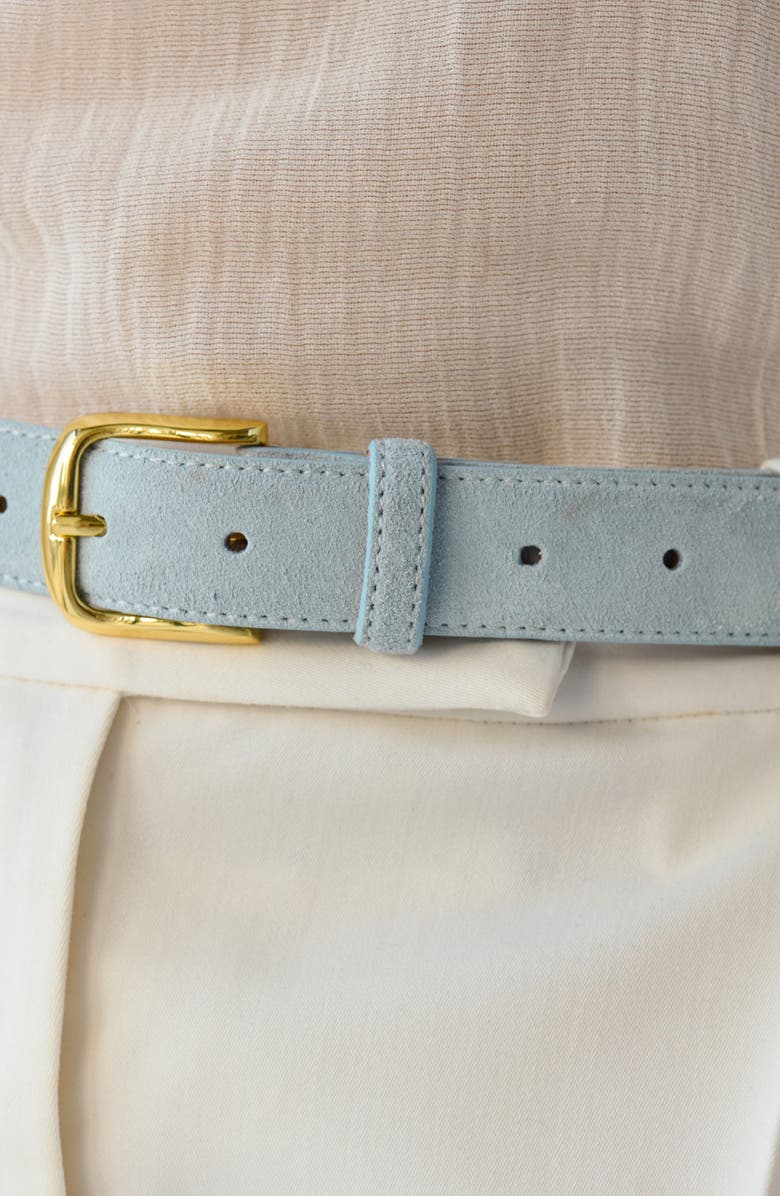 AUREUM No. 4 Suede Belt, Alternate, color, Sky Blue/Gold